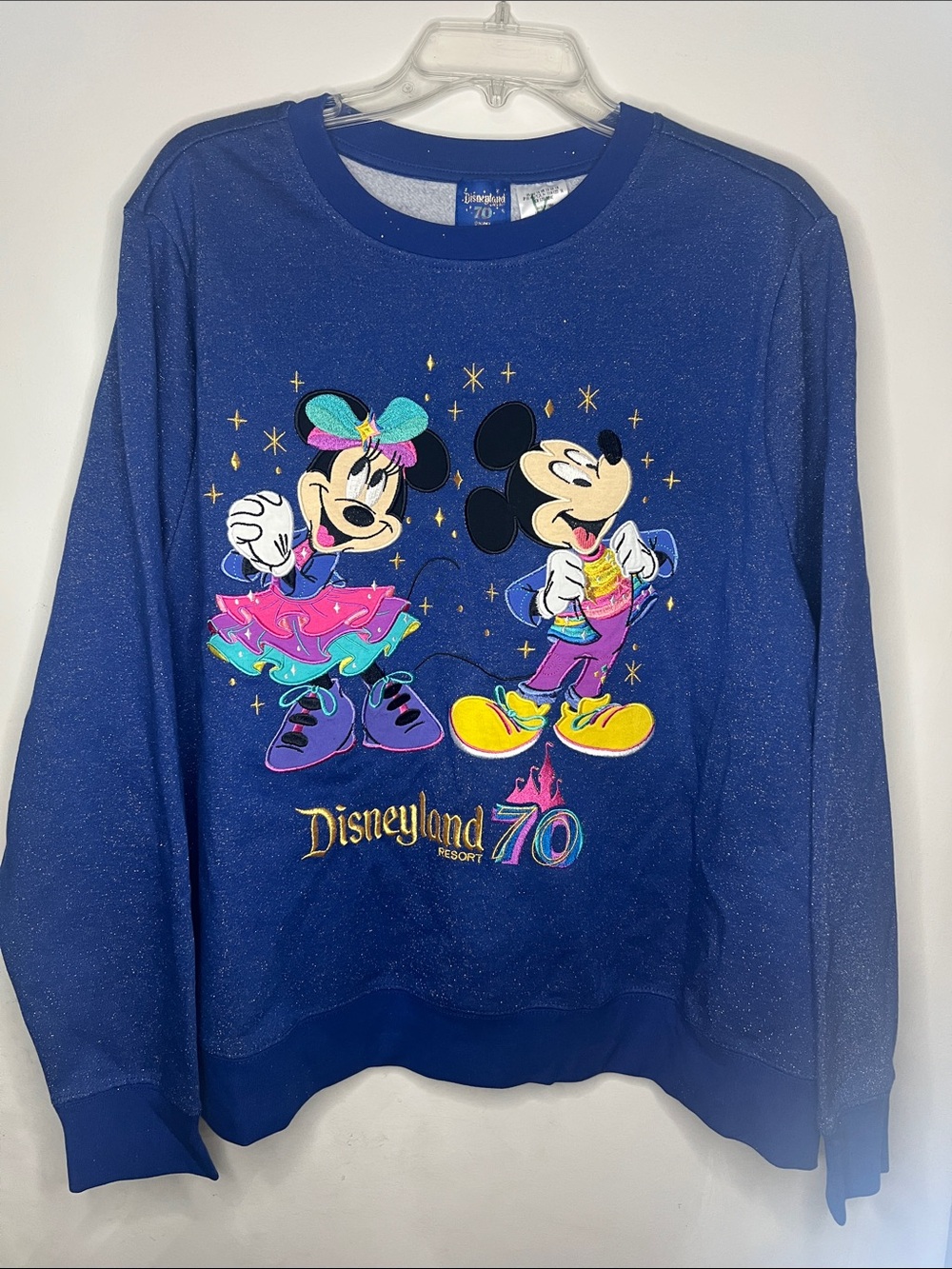 Disney Navy Sparkle 70th Anniversary Mickey & Minnie Sweatshirt